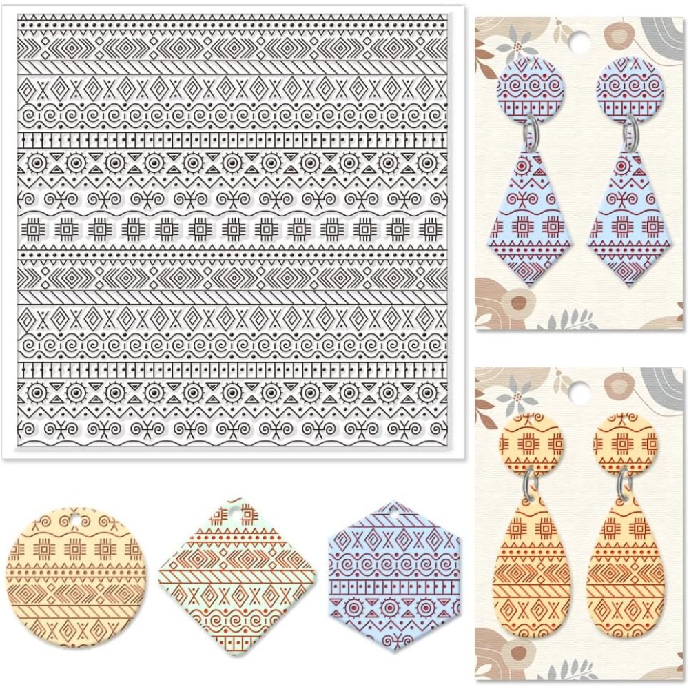 Jewelry Making In Clay - Textil Geometrische Silikon Textur Stempel Polymer