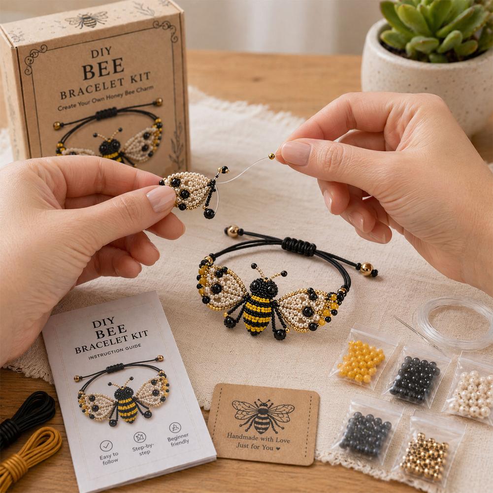 Jewelry Making Set - Tier-DIY-Perlenarmband-Bastelset: Süße Anhänger, Schmuck-Bastelset, Kreatives Freundschaftsarmband-Geschenk