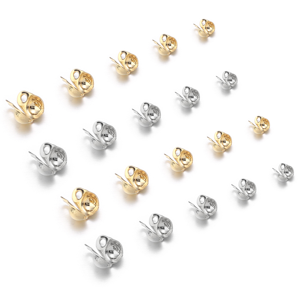 Jewelry Making Bead - 50 Stück Edelstahl-Kugelkettenverschlüsse, Crimp-Endperlen, Verbindungsverschluss, Schnalle
