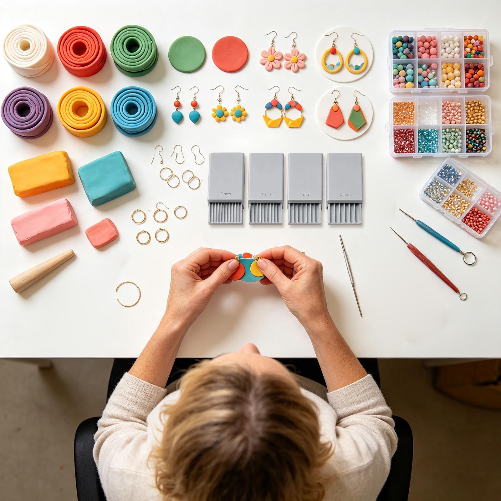 Jewelry Making In Clay - 3D-Druck-Tonperlenformer, wiederverwendbar, für DIY-Schmuckherstellung, 4-teiliger 3D-Druck-Nagel-Tonballformer
