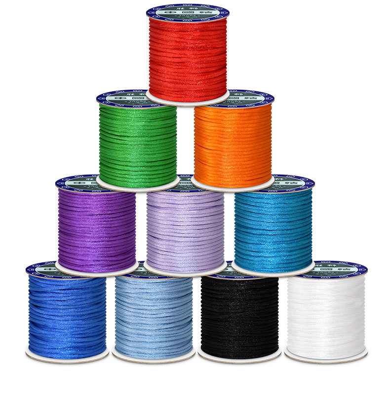 Knotting Cord Silk - 1,5mm 2mm 2,5mm Nylon Baumwolle schwarz
