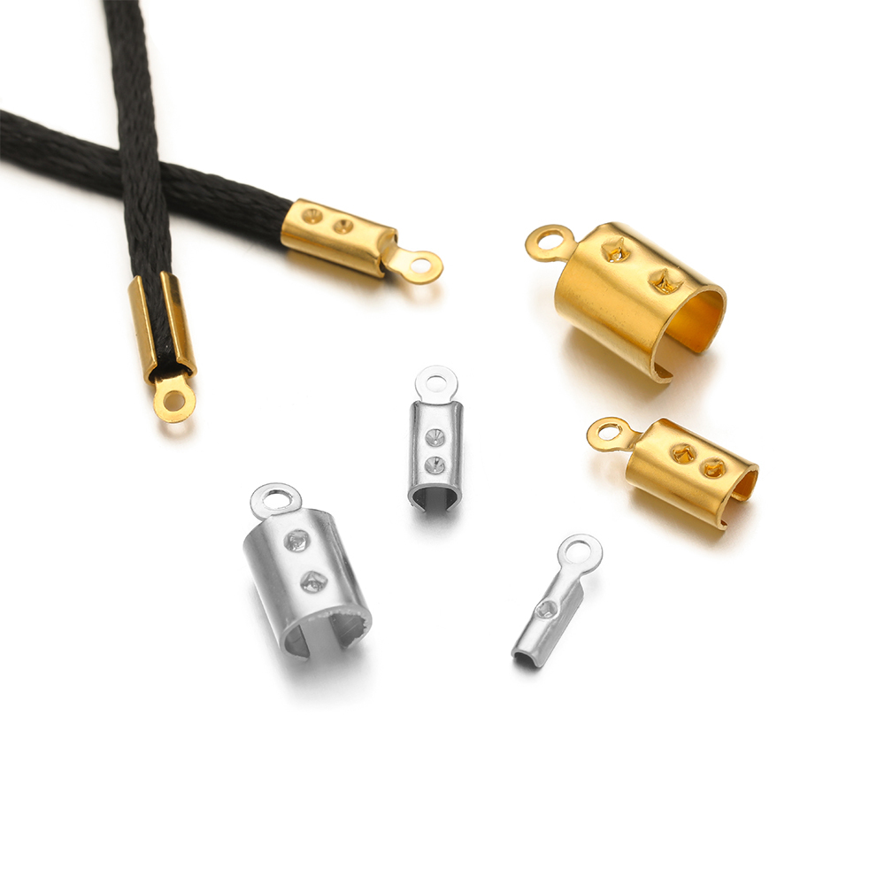 Jewelry Making Bead - 50 Stück hochwertige Crimp-Endperlen aus Edelstahl,