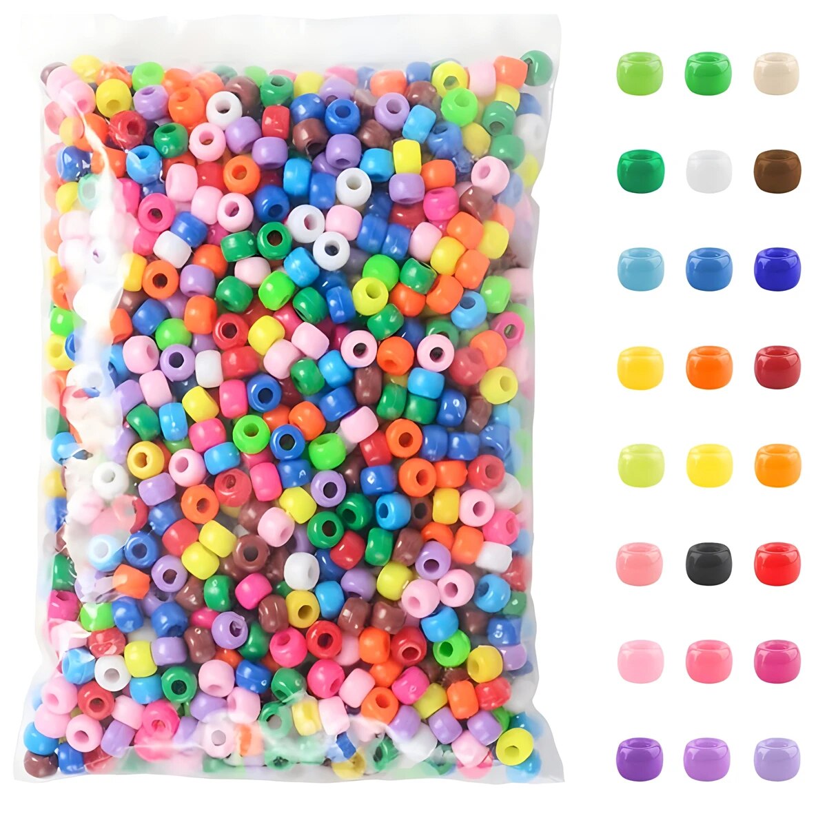 Jewelry Making Business - 500 Stück Pony Candy bunte Kunststoffperlen