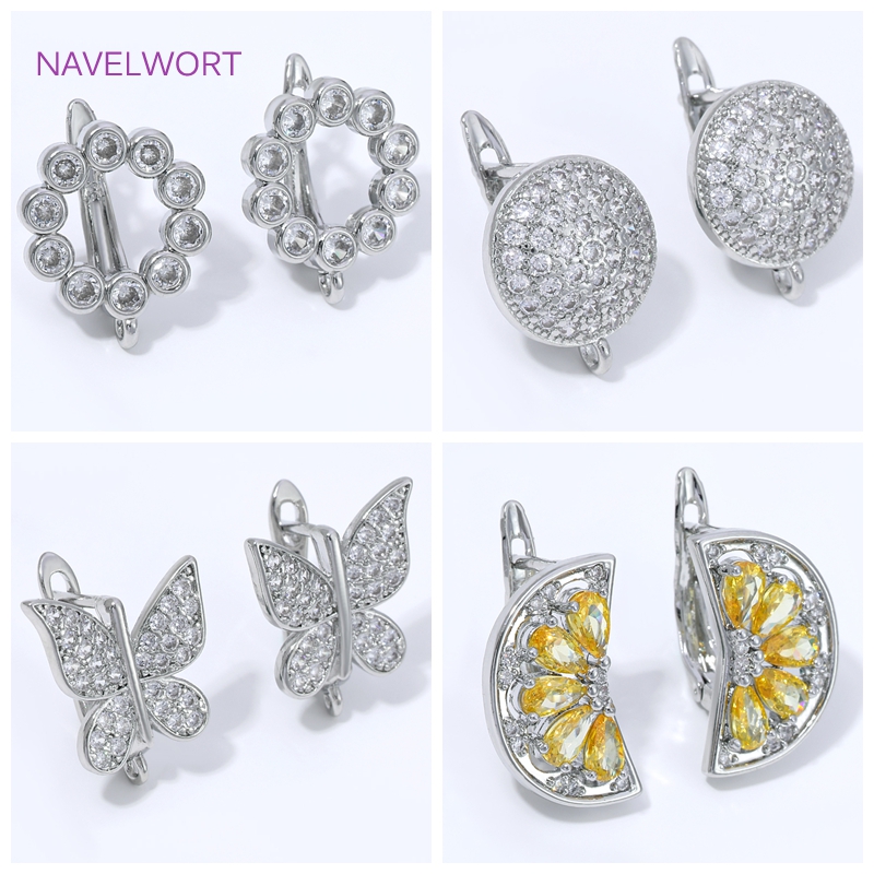 Jewelry Making Set - 18K Vergoldete Fächerförmige Blumen-Ohrhaken, Messing-Basishaken für