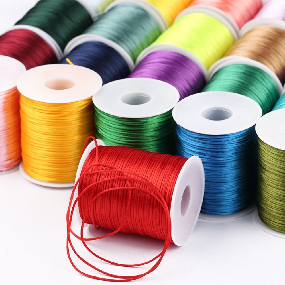Knotting Cord Silk - 100m Bastelschnur 1,5mm Satin-Rattail-Kordel Seidiger Besatz