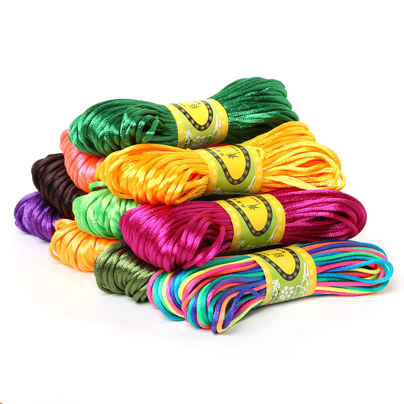 Knotting Cord Silk - 2,5 mm 20 Meter weiche Satin-Rattail-Seiden-Nylon-Makramee-Schnur