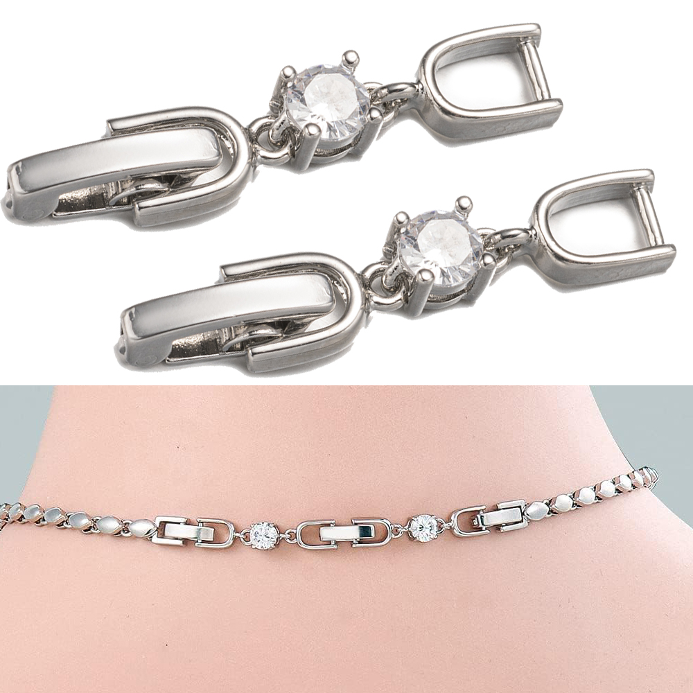 Jewelry Making Set - 5-teiliges Set mit Faltschließe aus weißvergoldetem
