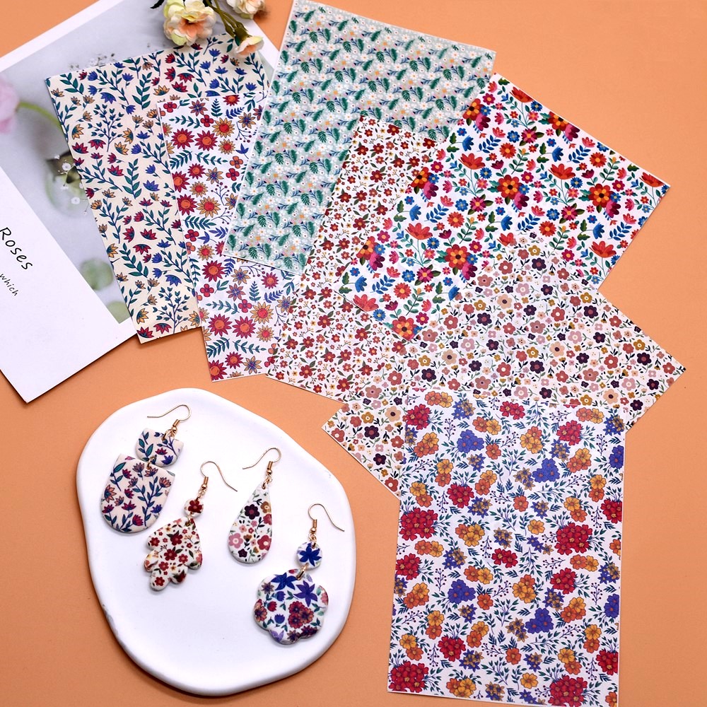 Jewelry Making In Clay - SNASAN DIY Prächtige Blume Aquarell Transfer