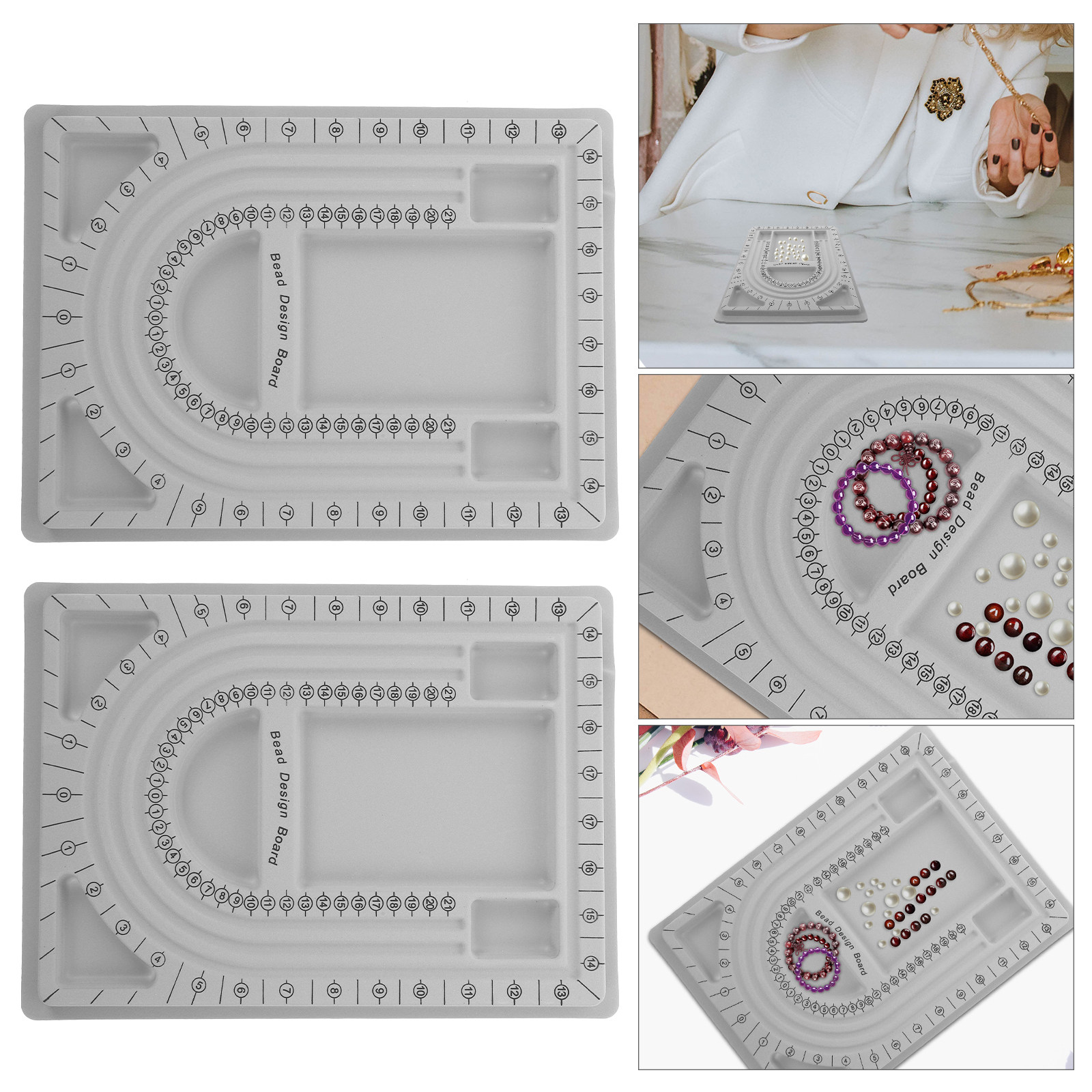 Jewelry Making Bead - 2er-Set Perlen-Designbrett Schmuckherstellungstablett für Halsketten Armbänder