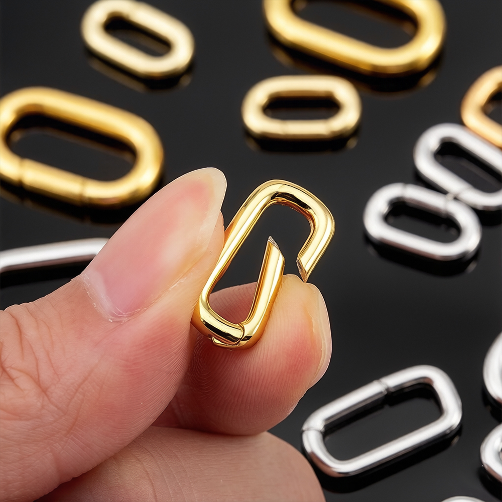 Jewelry Making Bead - 2 Stück 18K vergoldete ovale Karabiner-Halskettenverschlüsse