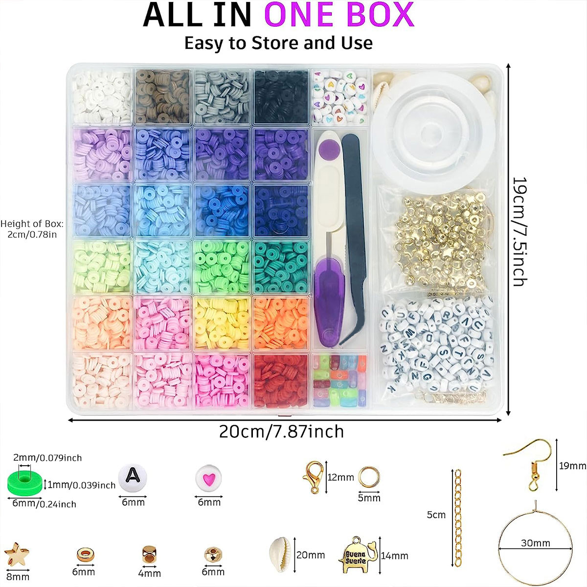 6000 Stück, 24 Farben, flache, – Jewelry Making In Clay Bewertung und Preis